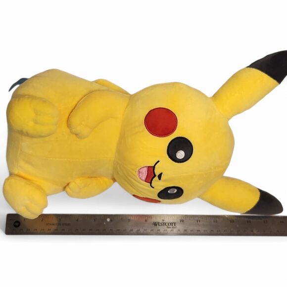 Pikachu Poké Plush, 12" Body (16" Long with Ears), Soft & Squishy Pokémon Toy - Picture 7 of 10
